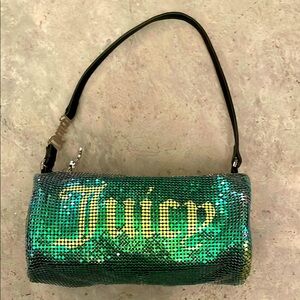 Juicy Couture Green mesh Sequin Women's handbag purse